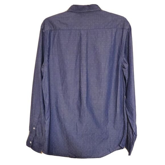 Joe Fresh Shirt Mens Medium Blue White Polka dot Button Down Long Sleeve Career - Picture 2 of 3